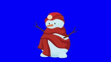 Cartoon Animation - Christmas Snowman - Green Screen - EA004 set 1 of 8 video