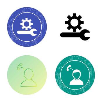 icono de vector de soporte técnico único