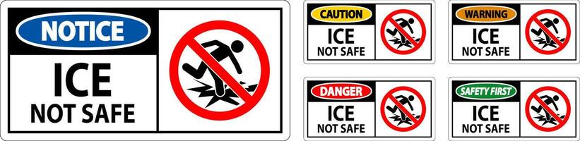 Danger Sign Ice Not Safe vector