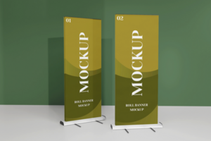 oprolbare banner mockup psd