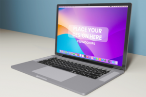 psd laptop Aan achtergrond mockup