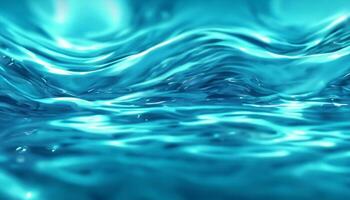 Abstract blue water waves background with liquid fluid texture Generative AI photo