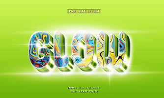 psd resplandor 3d editable texto efecto