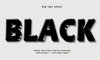 PSD nero 3d modificabile testo effetto
