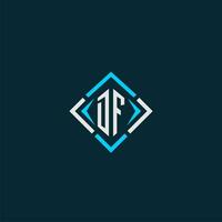 DF initial monogram logo with square style design vector