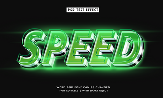 efecto de texto editable 3d de velocidad psd