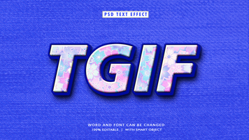 TGIF 3D Editable Text Effect psd