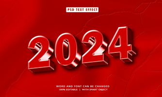 2024 3D Style Editable Text Effect psd