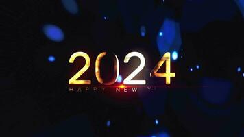 2024 Happy New year gold text effect video