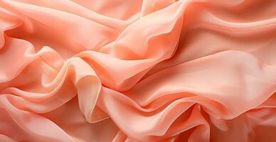 Bright light linen fabric, texture panoramic background - AI generated image photo