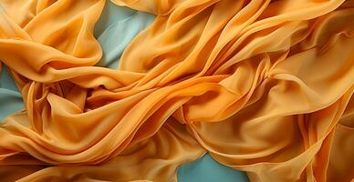 Bright light linen fabric, texture panoramic background - AI generated image photo