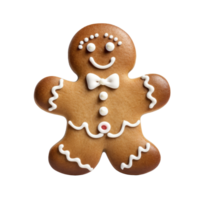 Gingerbread cookie man isolated. Generative AI png