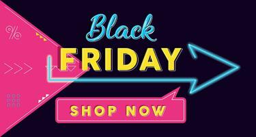 Black friday neon background Vector