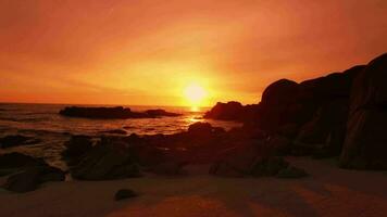 arancia spiaggia tramonto video