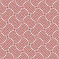 Red and white seamless japanese style intersecting circles spiral pattern vector