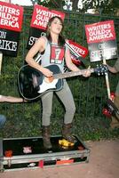 KT Tunstall performs on the picket line supporting striking WGA Writers Outside the Disney Studios Burbank CA November 14 2007 2007 photo