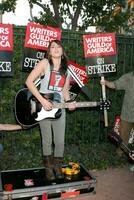 KT Tunstall performs on the picket line supporting striking WGA Writers Outside the Disney Studios Burbank CA November 14 2007 2007 photo