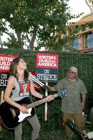 KT Tunstall performs on the picket line supporting striking WGA Writers Outside the Disney Studios Burbank CA November 14 2007 2007 photo