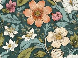 Seamless pattern floral design photo