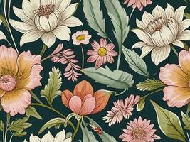 Seamless pattern floral design photo