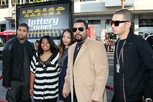 LOS ANGELES  AUG 12 Ice Cube  Family arrives at the Lottery Ticket World Premiere at Graumans Chinese Theater on August 12 2010 in Los Angeles CA photo