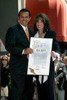 Antonio Villaraigosa  Kate Linder Kate Linder receives a Star on the Hollywood Walk of Fame Los Angeles CA April 10 2008 photo