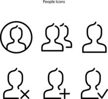 account Icon Vector Line Symbol with people icon line for login app, game, website, and social