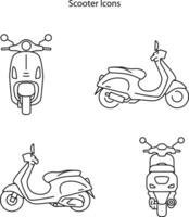 logo line icon of vespa scooter vintage cute simple vector