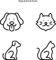 Pet friendly icon set. Included the icons as dog, and cat. vector