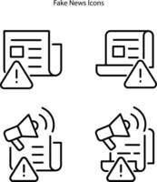 Simple Set of Fake News Related Vector Line Icons. Contains such Icons as Wrong Information, Propaganda, Inappropriate Content and more.