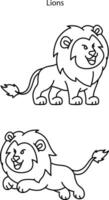 león cabeza línea icono, contorno vector firmar, lineal pictograma aislado en blanco. símbolo, logo ilustración