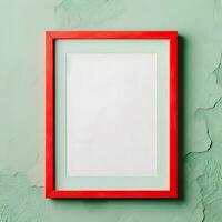 Ai generative blank empty white wooden photo frame mockup