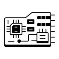 hardware componentes línea icono vector