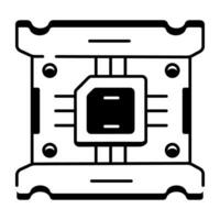 hardware componentes línea icono vector