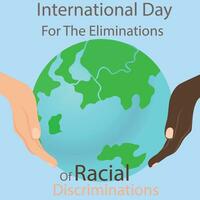 International Day for the Elimination of Racial Discrimination. Design greeting card, poster, banner, template vector