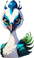 Peacock Bird Character Logo AI Generative png