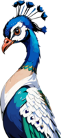 pavo real pájaro dibujos animados diseño ai generativo png