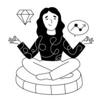 Trendy Business Meditation vector