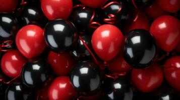 Party decoration black and red ai generated banner background copy space photo