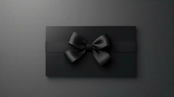 Experience gift certificate with black ribbon ai generated banner background copy space photo