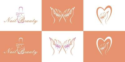 Vector beauty nail logo design vector with unique concept