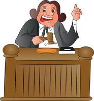 Vector of judge with gavel.