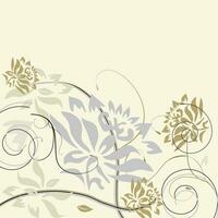 a floral background with swirls and leaves vector
