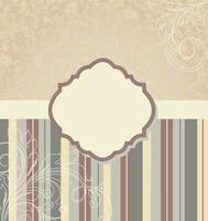 Vintage invitation card with ornate elegant retro abstract floral design vector