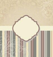 Vintage invitation card with ornate elegant retro abstract floral design vector