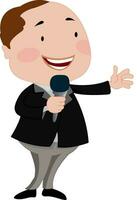 Man Talking on a Microphone, illustration vector