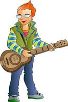 Male Guitarist, illustration vector