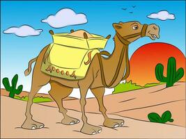 Vector of a loaded camel.