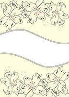 Vintage invitation card with elegant retro abstract floral design vector