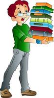 Man Carrying Books, illustration vector